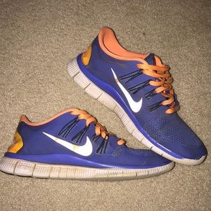 Purple/Orange Nike Free Run 5.0